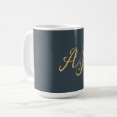 Mug Couleur Or Charbon Monogramme Initiale Professionn (Devant gauche)