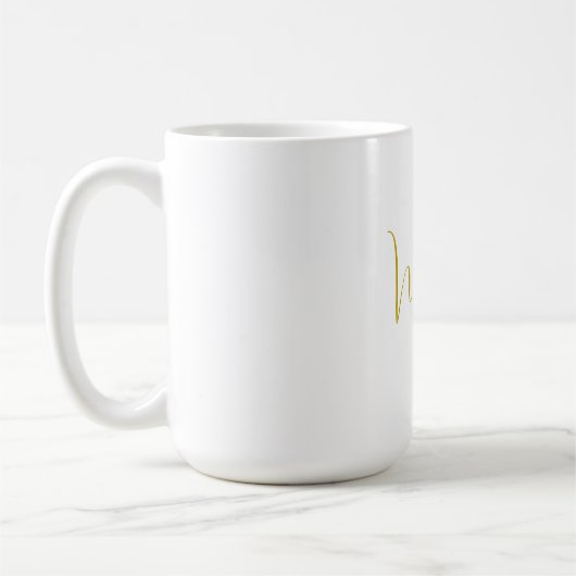 Mug Couleur Or Élégant Design tendance Script unique (Gauche)