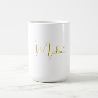 Mug Couleur Or Élégant Design tendance Script unique