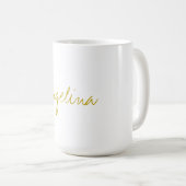 Mug Couleur Or Élégant Design tendance Script unique (Devant droit)