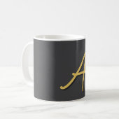 Mug Couleur Or Gris Monogramme Professionnel (Devant gauche)