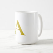 Mug Couleur or Monogramme Initial Lettre Simple (Devant droit)