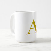 Mug Couleur or Monogramme Initial Lettre Simple (Devant gauche)