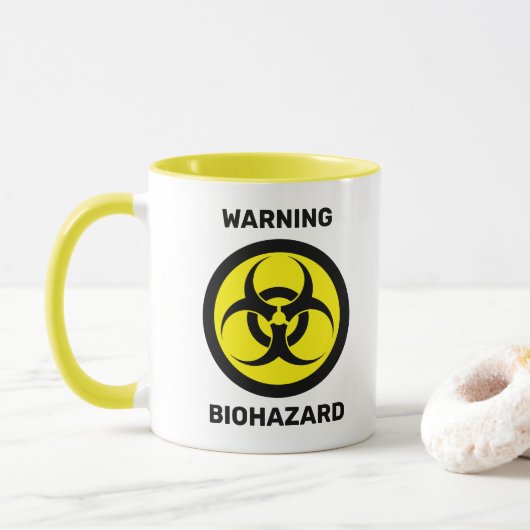 Mug [Couleur personnalisée] Avertissement : Icône Biod (Avec donut)
