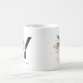 Mug Couleur pour aquarelle de Boho de monogramme de (Centre)