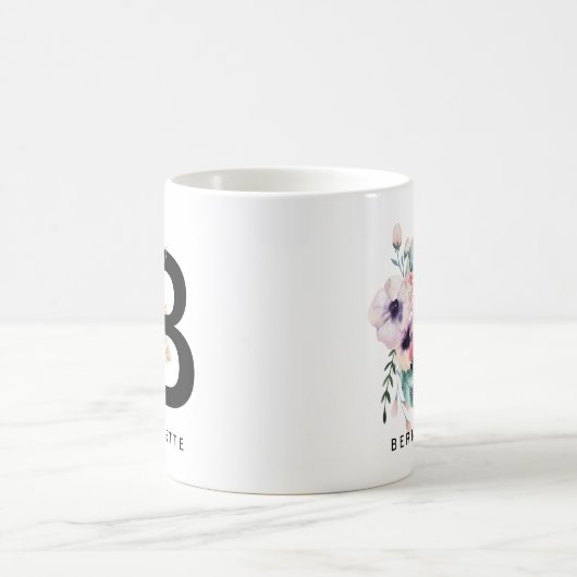 Mug Couleur pour aquarelle de Boho de monogramme de (Centre)