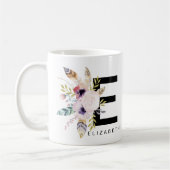 Mug Couleur pour aquarelle de Boho de monogramme de (Gauche)