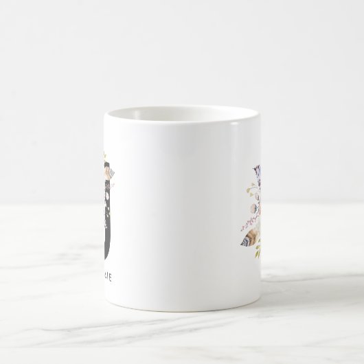Mug Couleur pour aquarelle de Boho de monogramme de (Centre)