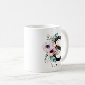 Mug Couleur pour aquarelle de Boho de monogramme de (Devant droit)