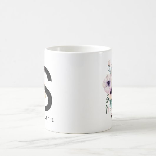 Mug Couleur pour aquarelle de Boho de monogramme de (Centre)