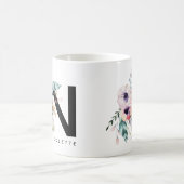 Mug Couleur pour aquarelle de Boho de monogramme de (Centre)