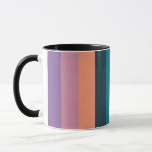 Mug couleur rayures pastel coloré