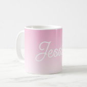 Mug Couleur rose clair ombrée (modifiable) et votre te (Devant gauche)