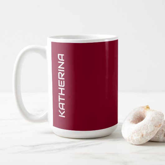 Mug Couleur solide bordeaux | Classic Personnalisé (Avec donut)