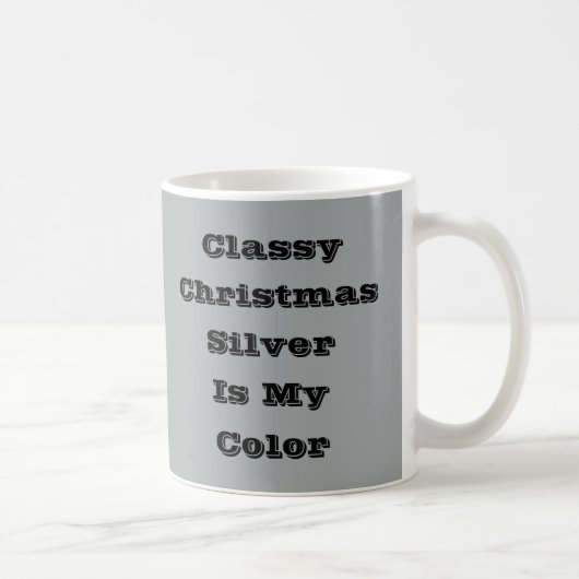 Mug Couleur solide hiver argent de Noël classique (Droite)