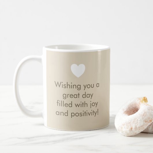 Mug Couleur tendance Beige naturel - Nom / Musique de  (Avec donut)