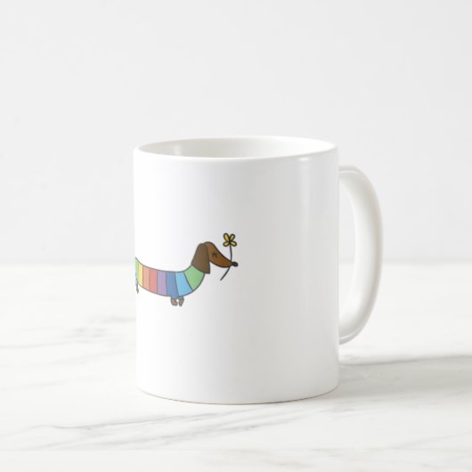 Mug Couleur trait mignon chien arc-en-ciel (Devant droit)