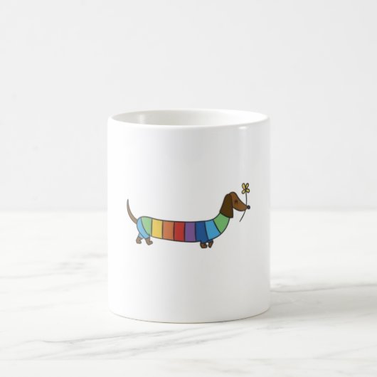 Mug Couleur trait mignon chien arc-en-ciel (Centre)