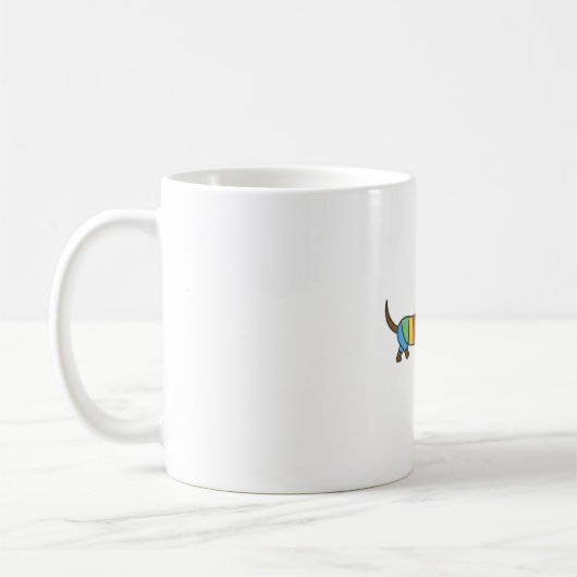 Mug Couleur trait mignon chien arc-en-ciel (Gauche)