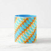 Mug Couleur Turquoise Bleu Orange Jaune Motif (Centre)