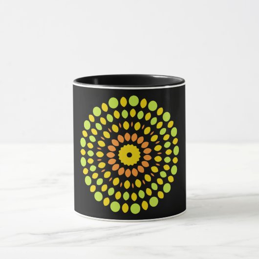 Mug Couleurs agrumes, vert, jaune, orange, (Centre)