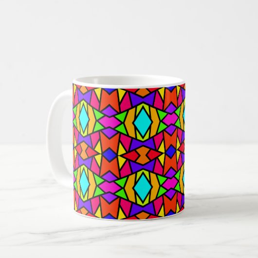 Mug Couleurs arc-en-ciel Patchwork Motif de répétition (Devant gauche)