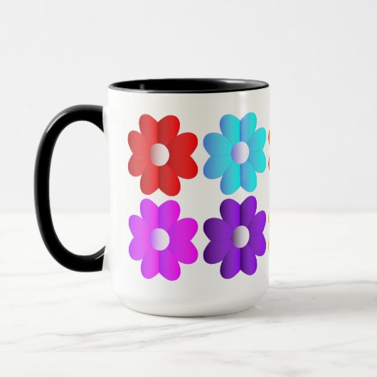 Mug Couleurs assez simples fleurs blanches graphisme a (Gauche)
