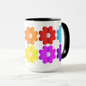 Mug Couleurs assez simples fleurs blanches graphisme a (Devant droit)