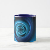 Mug Couleurs bleu spirale 3D Art Abstrait fractal mode (Centre)