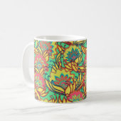 Mug Couleurs caribéennes Boho Floral Avec Monogramme (Devant gauche)