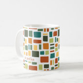 Mug Couleurs Chaudes Chaudes Carrés et rectangles (Devant gauche)