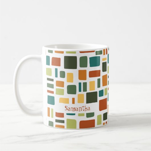 Mug Couleurs Chaudes Chaudes Carrés et rectangles (Gauche)