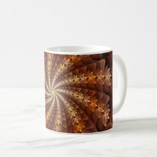 Mug Couleurs chaudes, Trippy Moderne Motif d'art fract