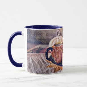 Mug Couleurs de chute vintage automne citrouilles aqua