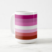 Mug Couleurs de fierté lesbienne au rouge à lèvres - (Devant gauche)