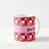Mug Couleurs de la fierté lesbienne à damiers motif (Devant droit)
