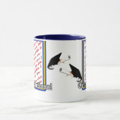 Mug Couleurs de l'école Bleu & Or cadre de graduation (Centre)