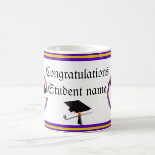 Mug Couleurs de l'école de graduation violet et or