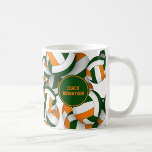 Mug couleurs de l'école orange vert cadeau pour l'entr