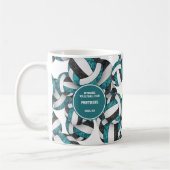 Mug Couleurs de l'équipe de volley-ball noir turquoise (Gauche)