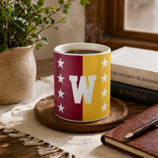 Mug Couleurs de l'université Marron et Or Monogramme