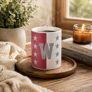 Mug Couleurs de l'université Rouge cramoisi & Monogram