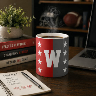 Mug Couleurs de l'université Rouge écarlate & Monogram