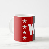 Mug Couleurs de l'université Rouge écarlate & Monogram (Devant gauche)