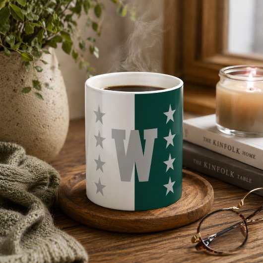 Mug Couleurs de l'université Vert Chasseur et Blanc