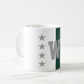 Mug Couleurs de l'université Vert Chasseur et Blanc (Devant gauche)