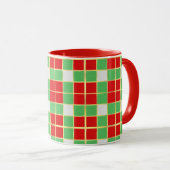 Mug Couleurs de Noël Rouge Vert Motif Café (Devant droit)