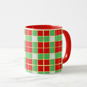 Mug Couleurs de Noël Rouge Vert Motif Café