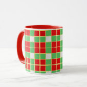 Mug Couleurs de Noël Rouge Vert Motif Café (Devant gauche)