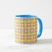 Mug Couleurs de printemps Carré rose jaune Motif (Devant droit)